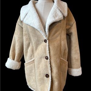 Free People Cream Shearling Jacket